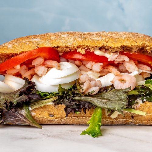 Sandwich med æg og rejer