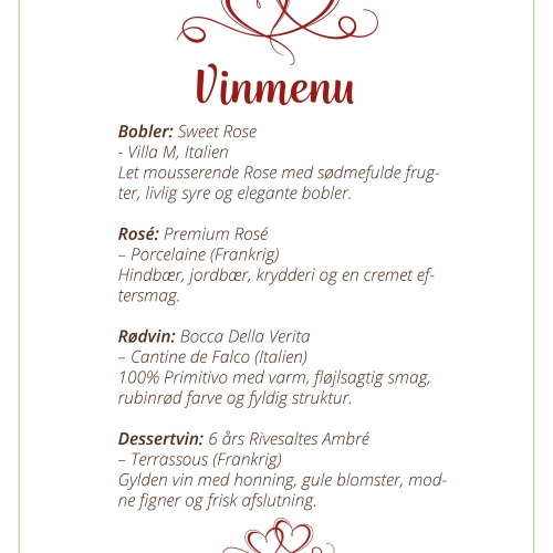 Valentins vinmenu