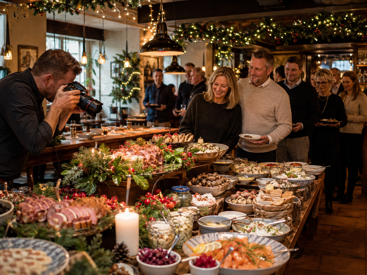 Julefrokost hos MIVI’s café & spisested i Ringe med julebuffet og gæster